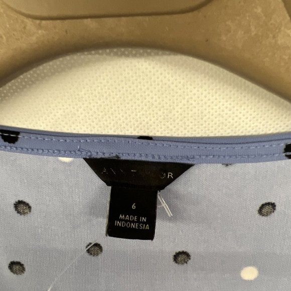 NEW Size 6 Womens Ann Taylor Knit V-Neck Dotted Wrap Dress in Windswept Blue - Picture 5 of 5